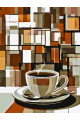 Картина по номерам без подрамника «Чашка кофе» 35x25 см
