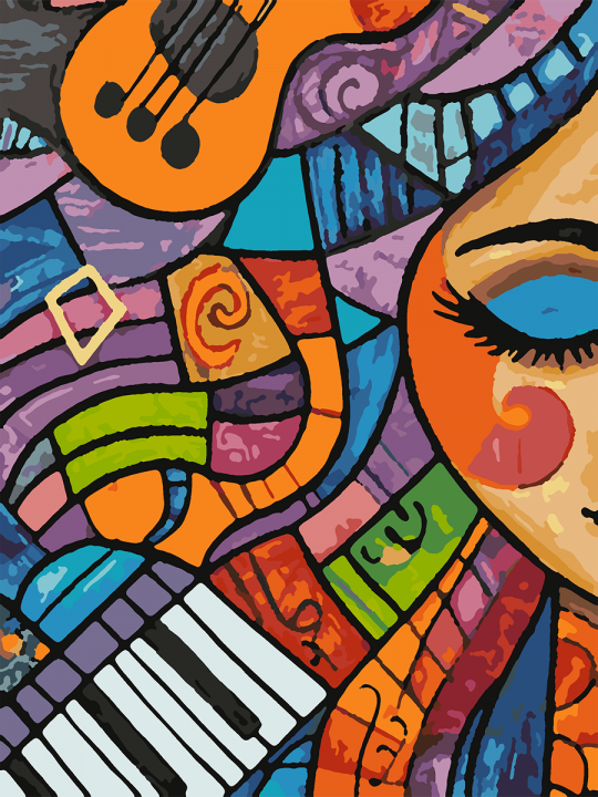 Картина по номерам без подрамника «Музыка» 25x20 см