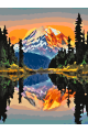 Картина по номерам без подрамника «Отражение гор» 25x20 см