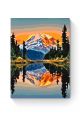 Картина по номерам на подрамнике «Отражение гор» 35x25 см