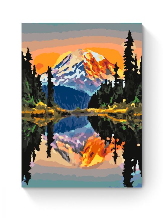 Картина по номерам на подрамнике «Отражение гор» 25x20 см