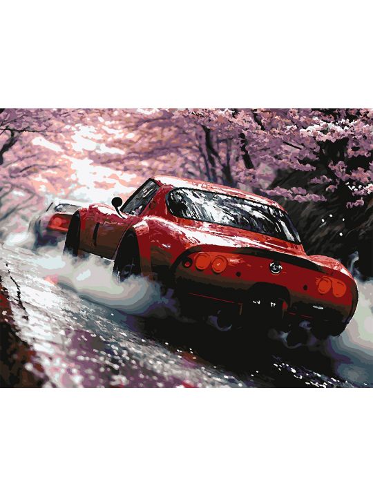 Картина по номерам без подрамника «Спорт-Авто» 80x60 см