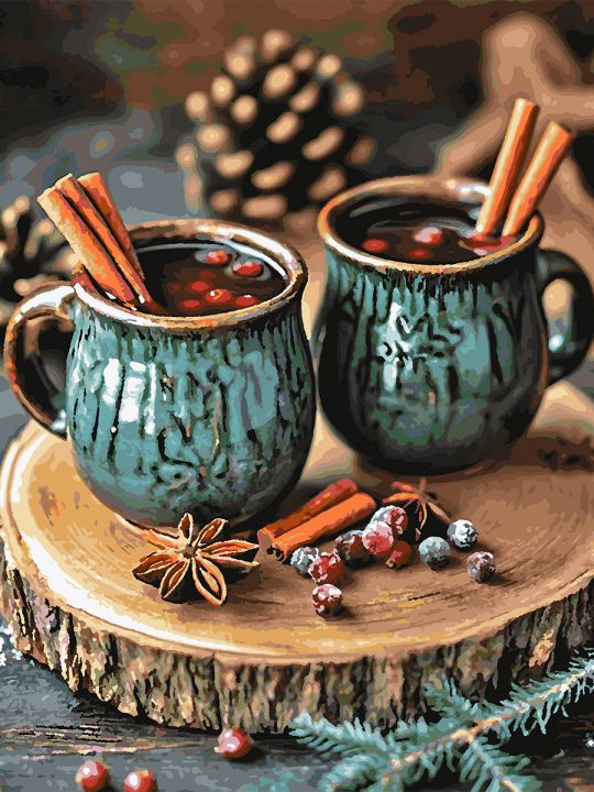 Картина по номерам без подрамника «Глинтвейн» 90x70 см