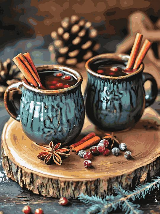 Картина по номерам без подрамника «Глинтвейн» 80x60 см