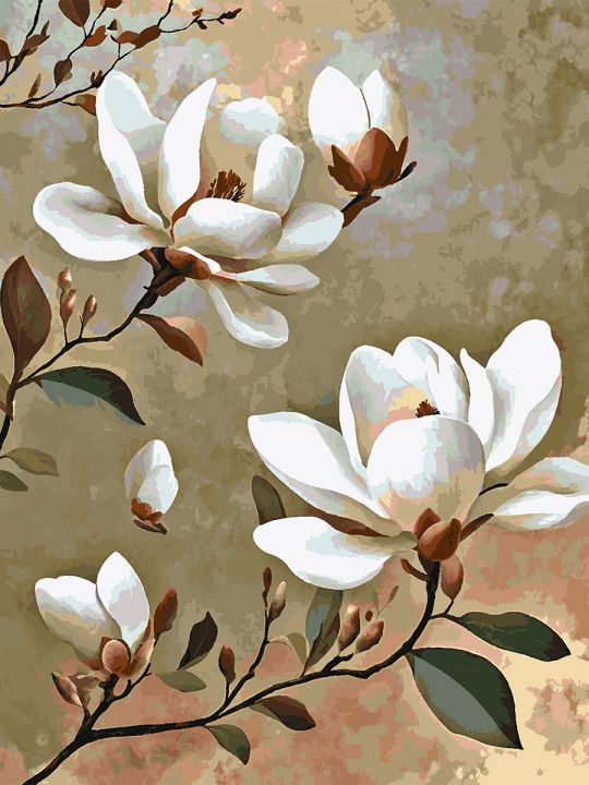 Картина по номерам без подрамника «Магнолия» 130x100 см