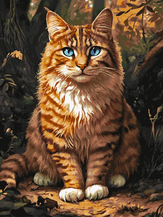 Картина по номерам без подрамника «Рыжий кот» 80x60 см