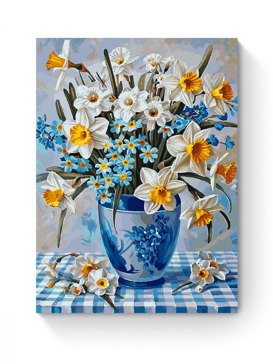 Картина по номерам на подрамнике «Нарциссы» 90x70 см