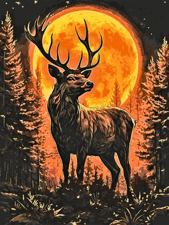 Картина по номерам без подрамника «Зов Луны» 130x100 см