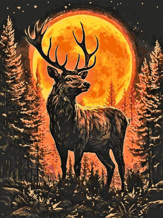 Картина по номерам без подрамника «Зов Луны» 80x60 см