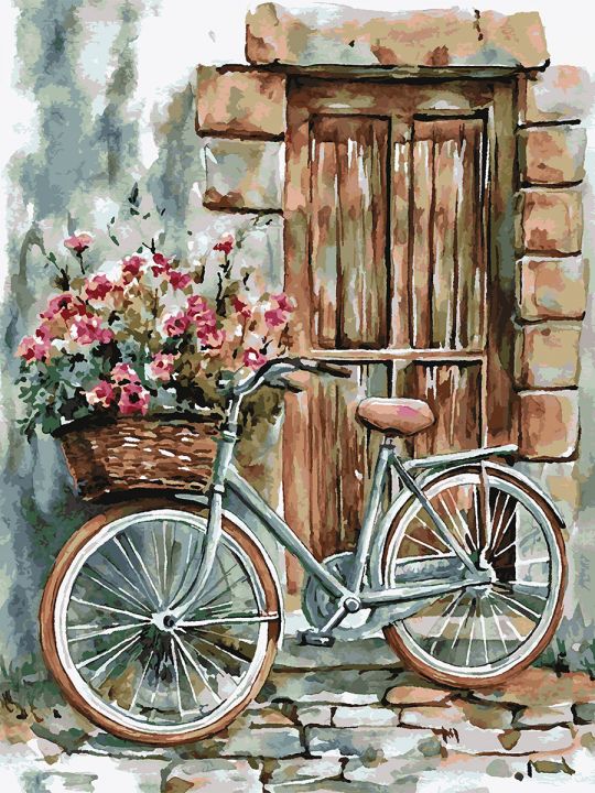 Картина по номерам без подрамника «Велосипед» 130x100 см