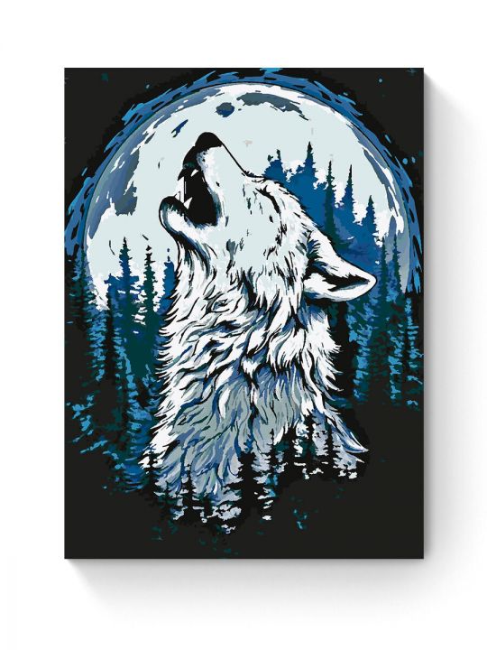 Картина по номерам на подрамнике «Волчий вой» 90x70 см
