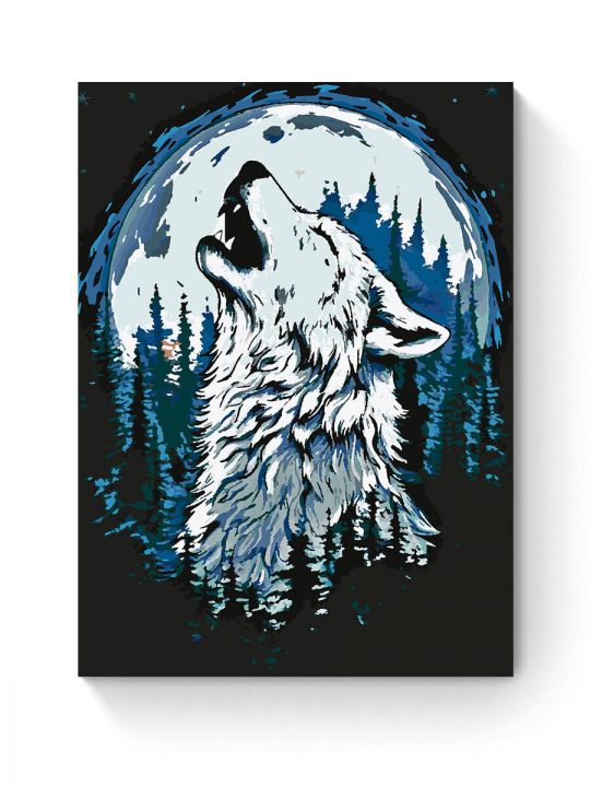 Картина по номерам на подрамнике «Волчий вой» 80x60 см