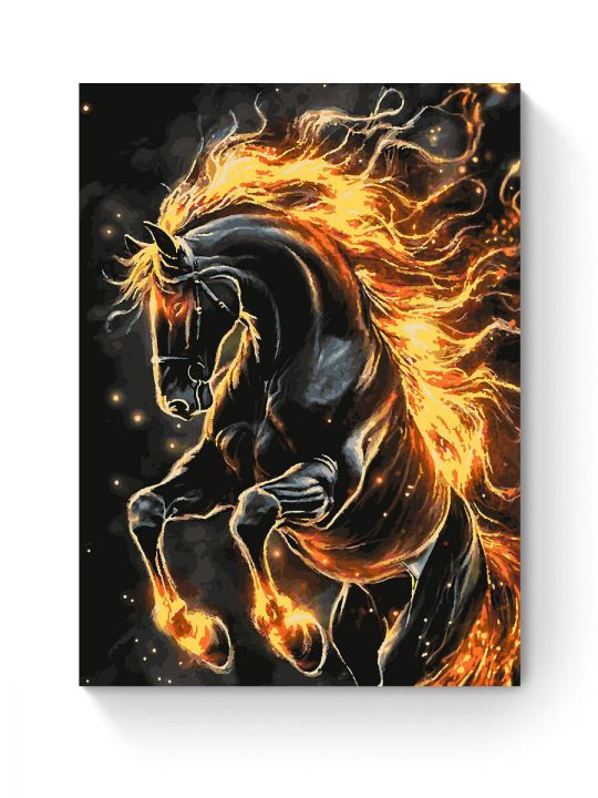 Картина по номерам на подрамнике «Огненный конь» 80x60 см