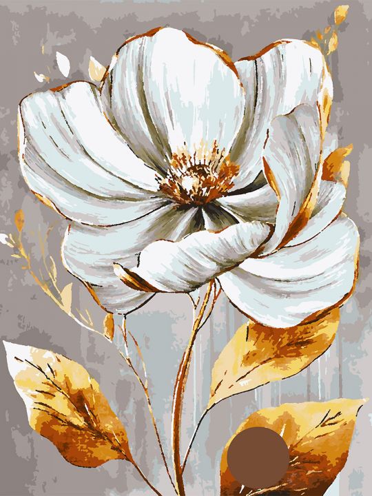 Картина по номерам без подрамника «Белый цветок» 80x60 см