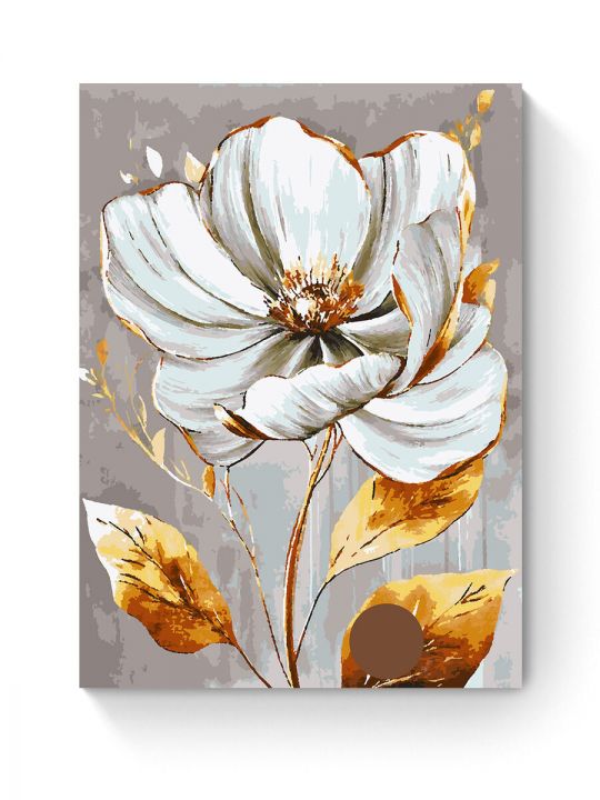 Картина по номерам на подрамнике «Белый цветок» 80x60 см