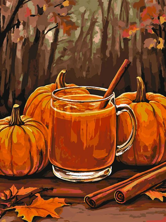 Картина по номерам без подрамника «Осенний пунш» 90x70 см