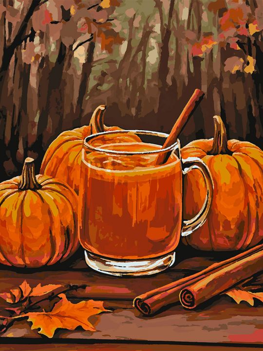 Картина по номерам без подрамника «Осенний пунш» 80x60 см