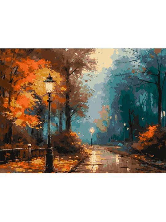 Картина по номерам без подрамника «Осенний парк» 130x100 см