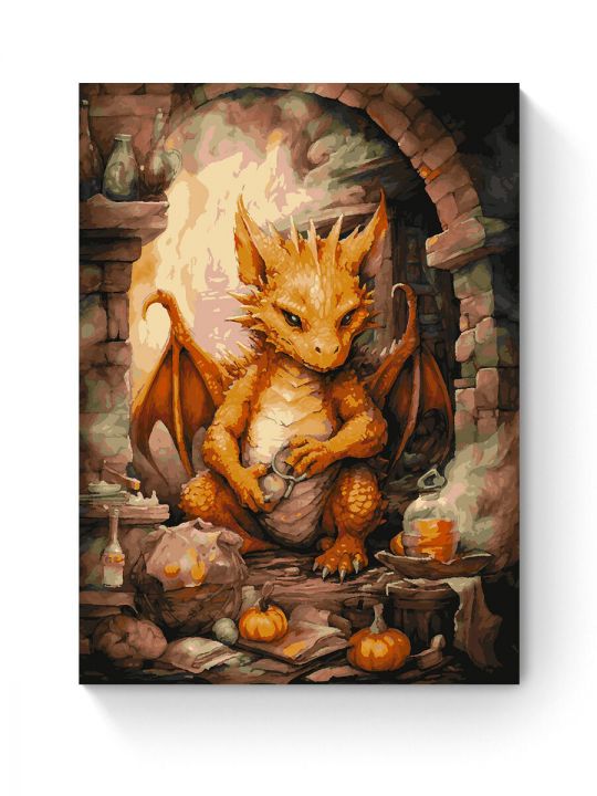 Картина по номерам на подрамнике «Дракошка» 90x70 см