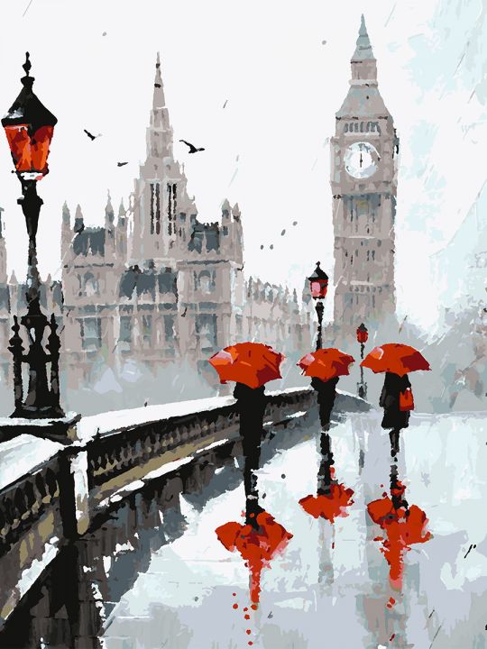 Картина по номерам без подрамника «Лондон» 80x60 см