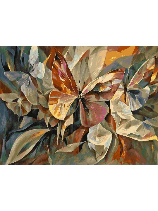 Картина по номерам без подрамника «Бабочки» 130x100 см