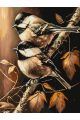 Картина по номерам без подрамника «Синички» 80x60 см
