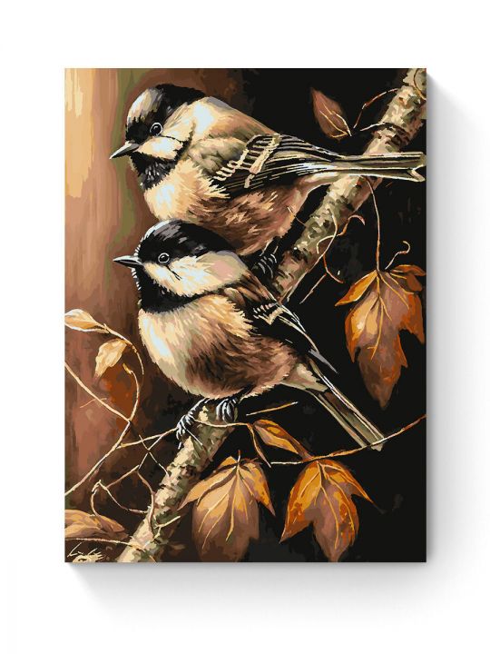 Картина по номерам на подрамнике «Синички» 90x70 см