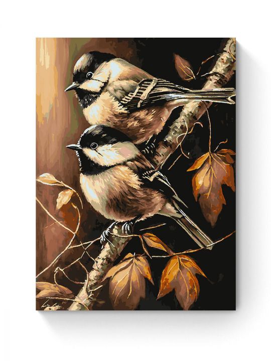 Картина по номерам на подрамнике «Синички» 80x60 см