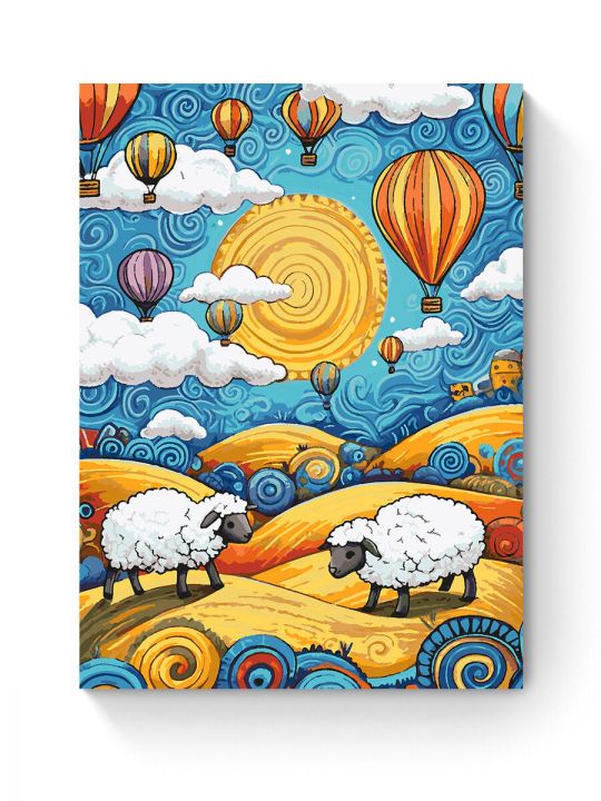 Картина по номерам на подрамнике «Две овечки» 90x70 см