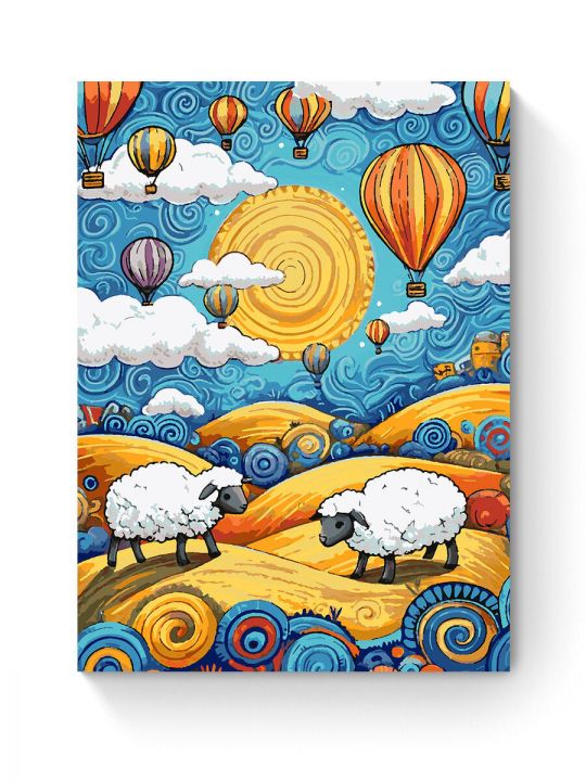 Картина по номерам на подрамнике «Две овечки» 80x60 см