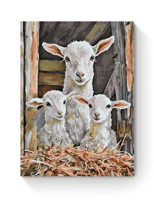 Картина по номерам на подрамнике «Козлята» 90x70 см