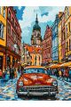 Картина по номерам без подрамника «Ретро-авто» 130x100 см