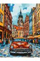 Картина по номерам без подрамника «Ретро-авто» 80x60 см
