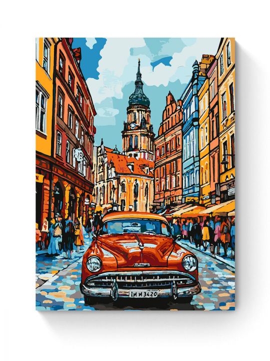 Картина по номерам на подрамнике «Ретро-авто» 90x70 см
