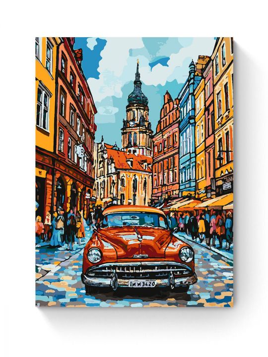 Картина по номерам на подрамнике «Ретро-авто» 80x60 см