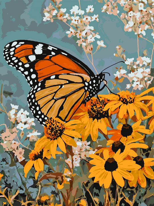 Картина по номерам без подрамника «Бабочка» 80x60 см