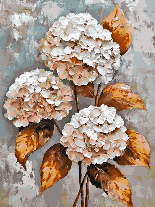 Картина по номерам без подрамника «Гортензия» 80x60 см