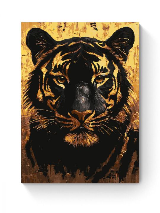 Картина по номерам на подрамнике «Золотой тигр» 90x70 см