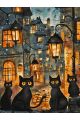 Картина по номерам на подрамнике «Чёрные коты» 80x60 см