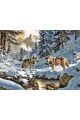 Картина по номерам без подрамника «Волки в лесу» 80x60 см