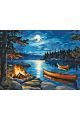 Картина по номерам без подрамника «Костер у реки» 90x70 см
