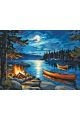 Картина по номерам без подрамника «Костер у реки» 130x100 см