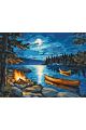 Картина по номерам без подрамника «Костер у реки» 80x60 см