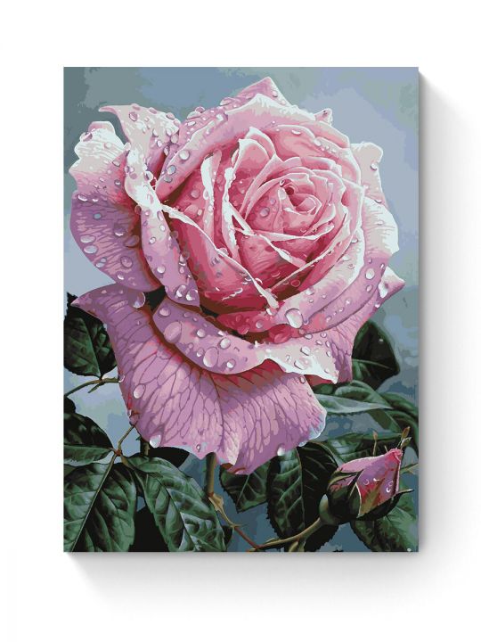 Картина по номерам на подрамнике «Розовая роза» 90x70 см