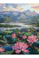 Картина по номерам без подрамника «Озеро лотосов» 130x100 см