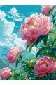 Картина по номерам без подрамника «Розовые пионы» 130x100 см