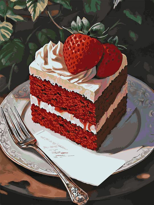 Картина по номерам без подрамника «Кусочек торта» 130x100 см