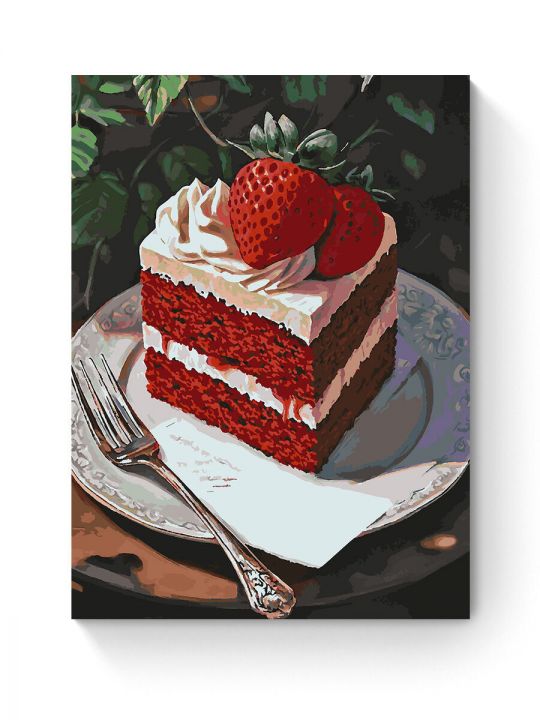 Картина по номерам на подрамнике «Кусочек торта» 90x70 см