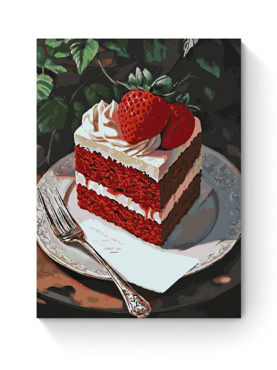 Картина по номерам на подрамнике «Кусочек торта» 80x60 см