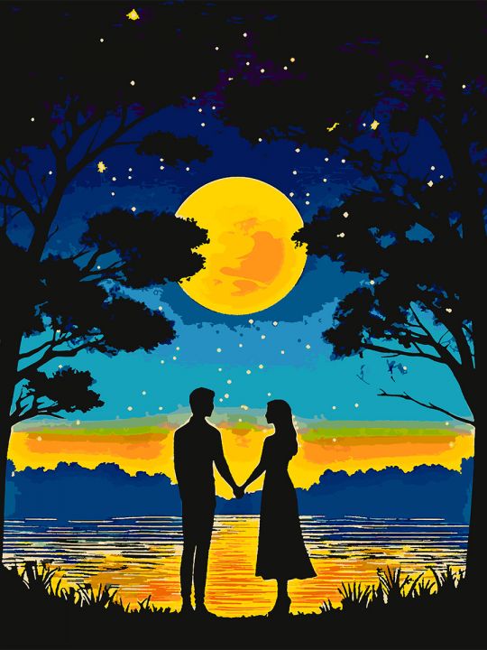 Картина по номерам без подрамника «Влюбленные» 130x100 см